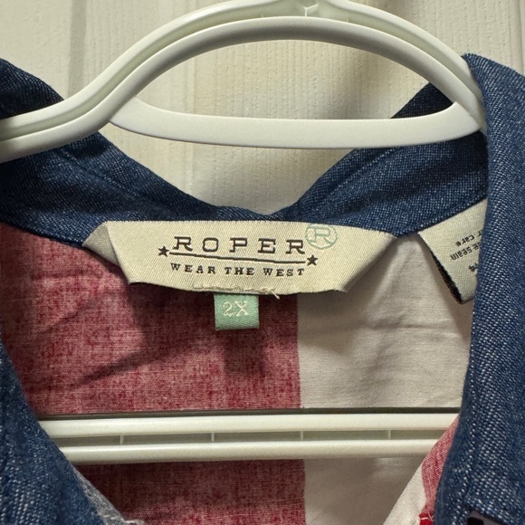 Roper Brand Patriotic Red, White, and Blue Woman’s  Shirt - Picture 3 of 6